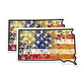 (2 Pack) South Dakota Flag Magnets - Distressed US State Magnet - Fridge Magnets Set - 5" On Longest Side - Premium Magnet - for Cars, Refrigerators, Toolboxes, Lockers - Made in USA - MAG17889