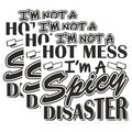 (3 Pack) Spicy Disaster Decals - Hot Mess Decal - Laptop Decals - 3 Inches On Longest Side - Easy Peel & Apply - Made in USA - 3MCS7675