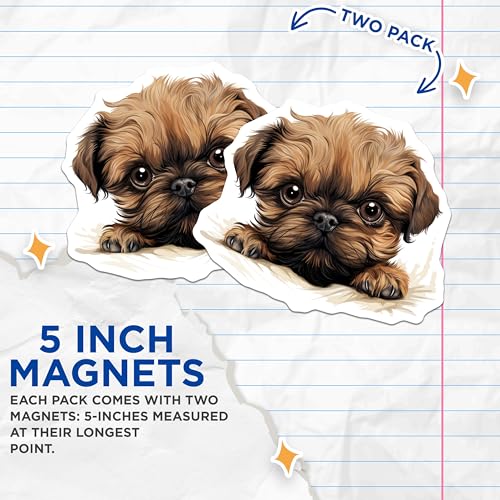 (2 Pack) Dog Lover Decor Magnet - 5" On Longest Side - Sticks to Smooth Flat Surfaces - Made in USA - MAG9891