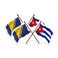 (2 Pack) Bosnia Herzegovina Cuban Flags Magnets - National Pride Souvenir - Cultural Home Adornment - 5 Inches On Longest Side - Thick Durable Magnet - Made in USA - MAG37009