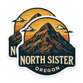 (2 Pack) North Sister Oregon Magnets - Mountain Landscape Decor - Pacific Northwest Souvenir - 5 Inches On Longest Side - Thick Durable Magnet - Made in USA - MAG19713