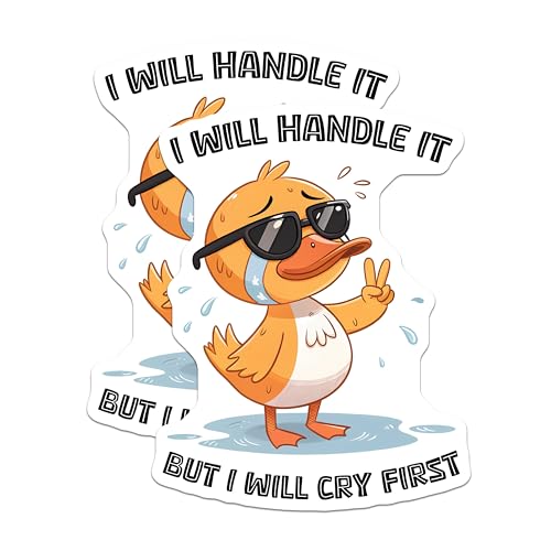 (2 Pack) Cute Duck Stickers - Funny Animal Stickers - Waterproof Vinyl Decals - 5" On Longest Side - Sticks to Any Smooth Flat Surface - Made in USA - BMCS3310