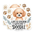 (2 Pack) Doodle Dog Magnets - Golden Doodle Paw Prints - Dog Lover Magnet - 5" On Longest Side - Premium Magnet - for Cars, Refrigerators, Toolboxes, Lockers - Made in USA - MAG15953
