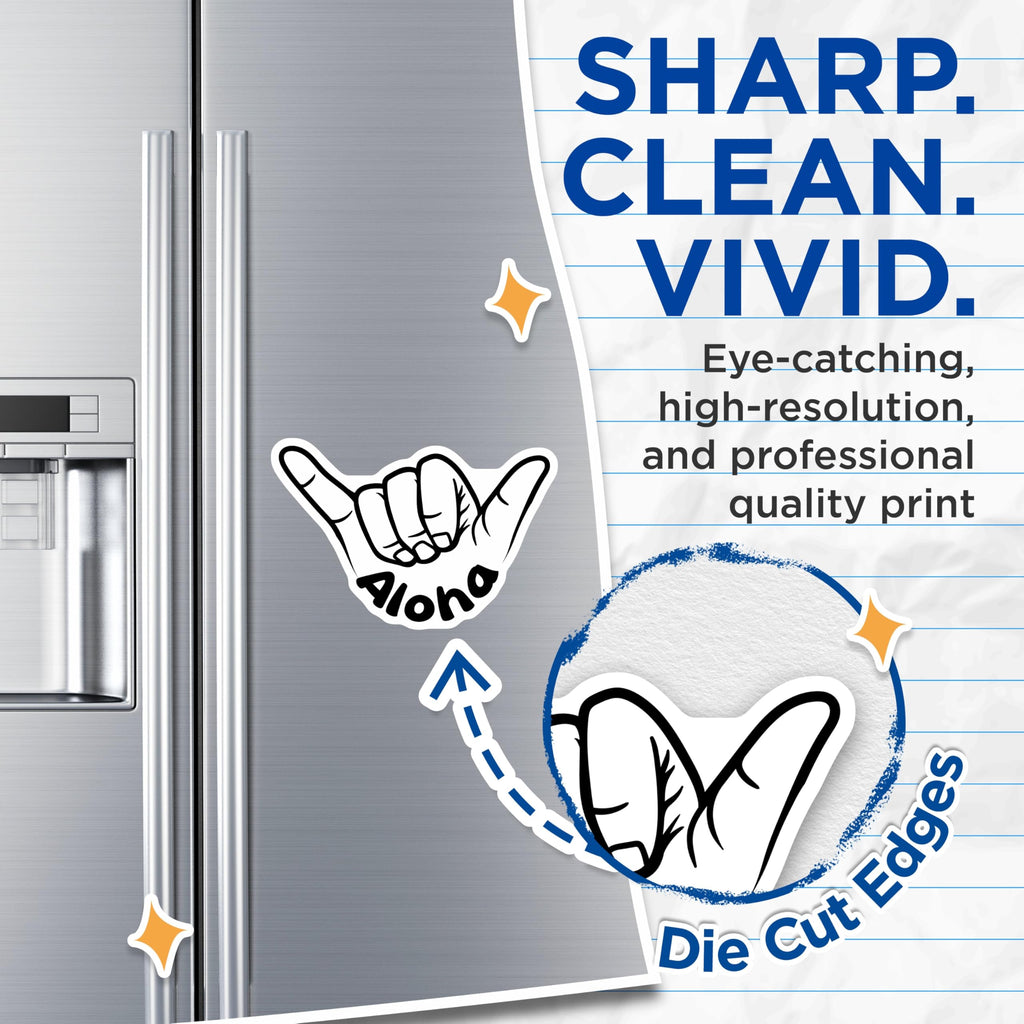 (2 Pack) Aloha Shaka Hand Magnets - Hang Loose Sign Decor - Hawaiian Vibe Fridge - Surf Culture Refrigerator - 5 Inches On Longest Side - Thick Durable Magnet - Made in USA - MAG19509