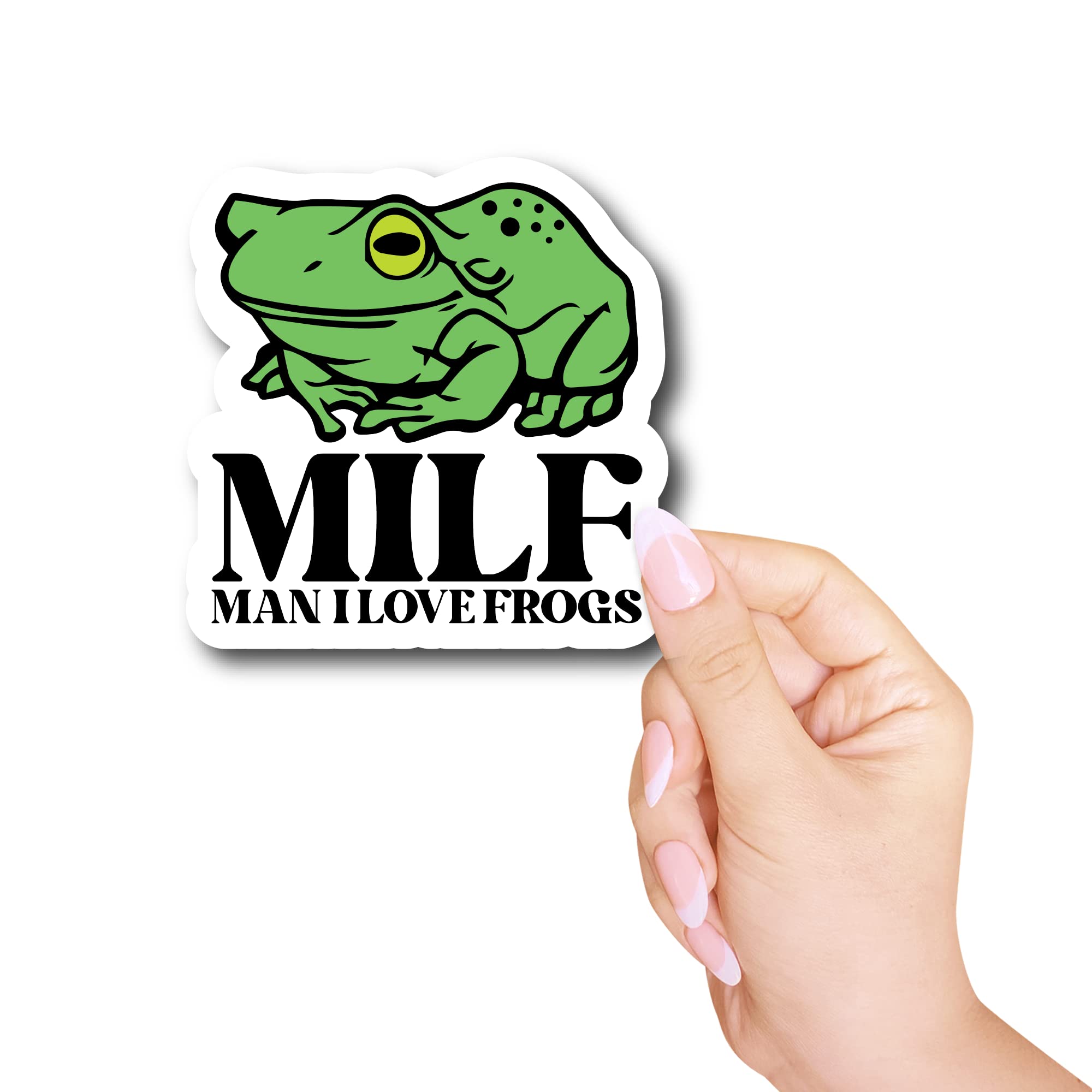 (3 Pack) Man I Love Frogs - Funny Frog Lover Bumper Sticker - 4x4 inch Vinyl Sticker - Printed in USA