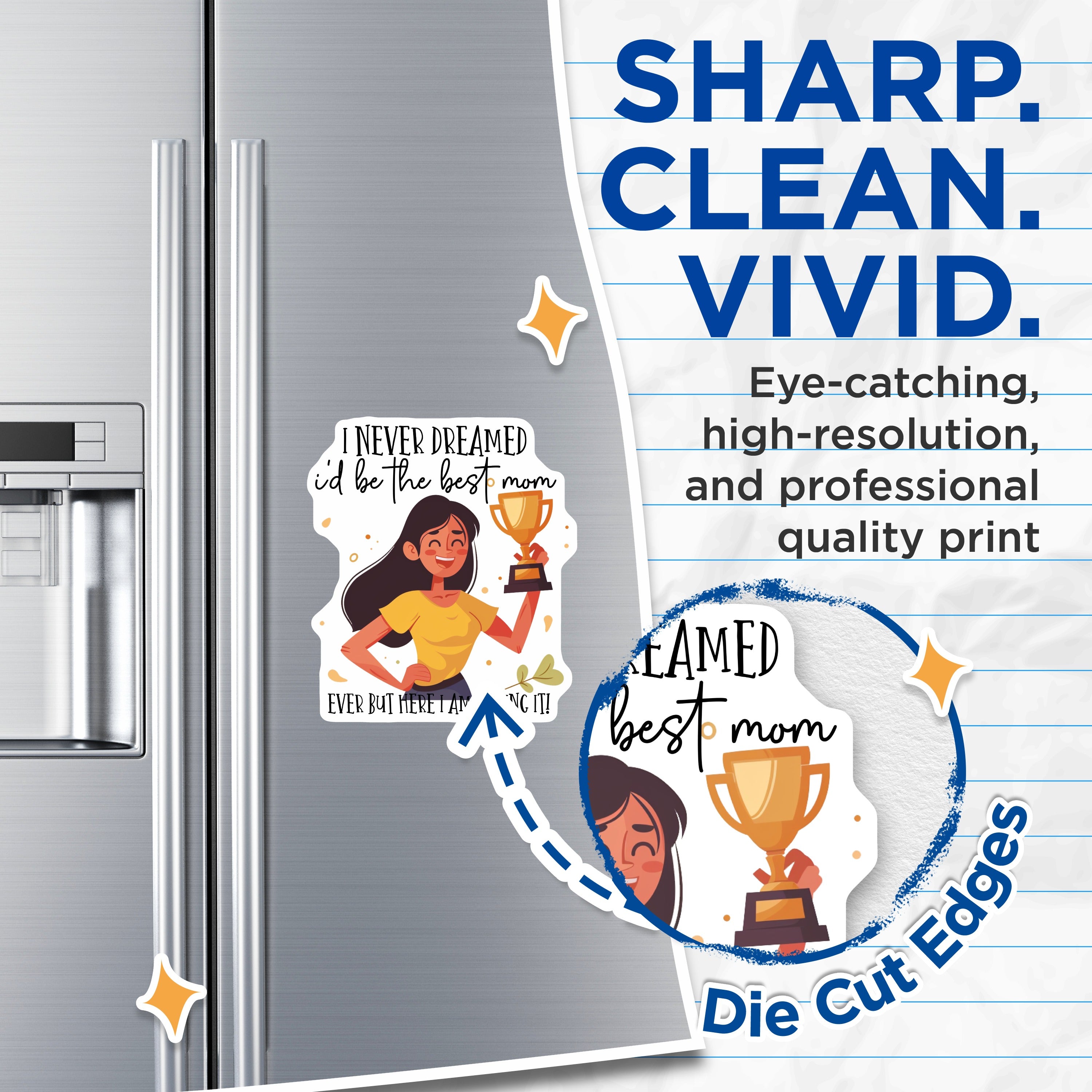 (2 Pack) Best Mom Ever Magnets - Funny Mom Life Quote - Motherhood Appreciation Decor - 5 Inches On Longest Side - Thick Durable Magnet - Made in USA - MAG38484