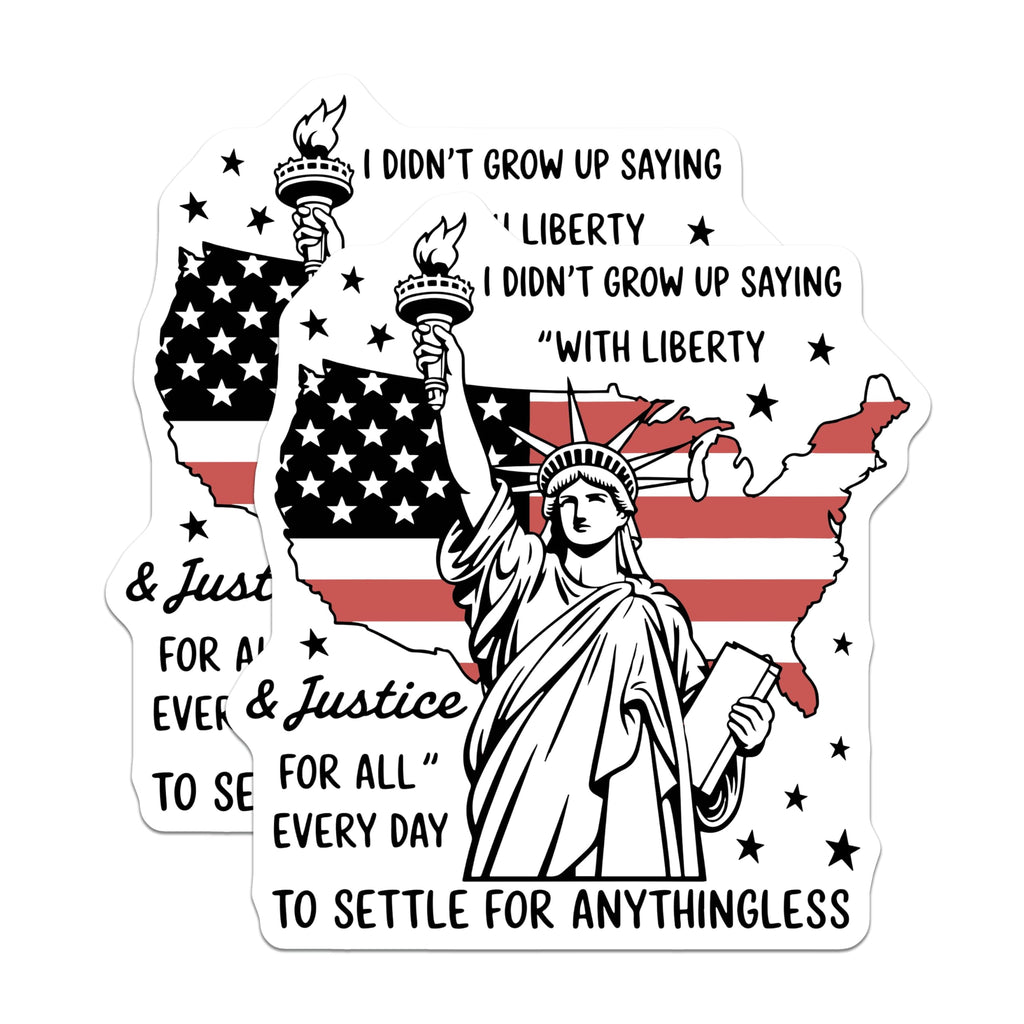 (2 Pack) Statue of Liberty Magnets - Patriotic Quote - USA American Flag Magnet - 5" On Longest Side - Premium Magnet - for Cars, Refrigerators, Toolboxes, Lockers - Made in USA - MAG15435