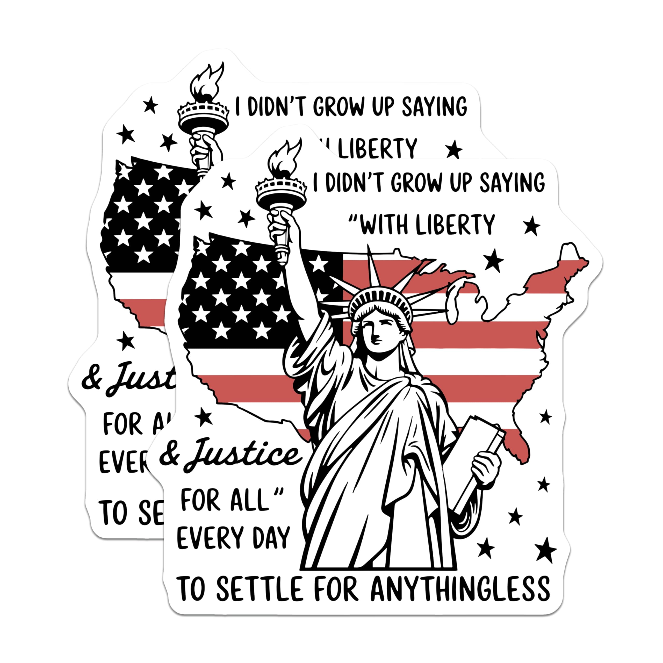 (2 Pack) Statue of Liberty Magnets - Patriotic Quote - USA American Flag Magnet - 5" On Longest Side - Premium Magnet - for Cars, Refrigerators, Toolboxes, Lockers - Made in USA - MAG15435