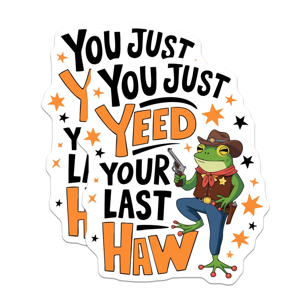 (2 Pack) Cowboy Frog Magnets - Funny Western Decor - Humorous Amphibian Art - Yeehaw Saying Magnets - 5 Inches On Longest Side - Thick Durable Magnet - Made in USA - MAG22096