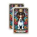 (2 Pack) The Jack Russell Stickers - Cute Dog Stickers - Floral Design Stickers - 5" On Longest Side - Sticks to Smooth Flat Surfaces - Made in USA - BMCS5114