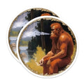 (2 Pack) Bigfoot Magnets - Smoking Sasquatch Decor - Funny Cryptid Humor Cabin Accessory - 5 Inches On Longest Side - Thick Durable Magnet - Made in USA - MAG30885