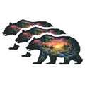 (3 Pack) Bear Silhouette Decals - Sunset Landscape - Laptop Decal- 3 Inches On Longest Side - Easy Peel & Apply - Made in USA - 3MCS5752