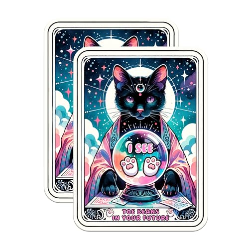 (2 Packs) I See Toe Beans in Your Future Tarot Card Magnets - Magical Mystical Magnets - 5 Inches On Longest Side - Premium Magnet - for Fridges, Toolboxes, Cars - Made in USA - MAG2540