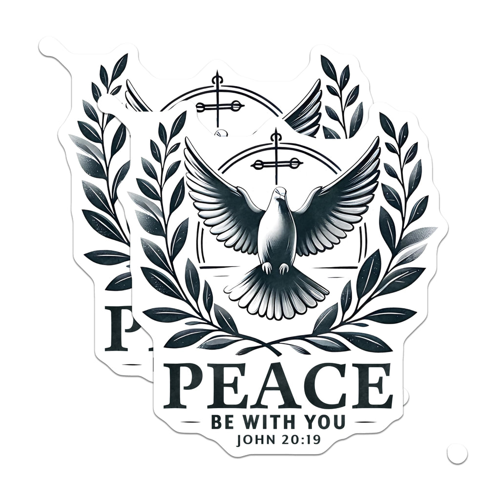 (2 Pack) Peace Dove Magnets - Christian Scripture - John 20:19 Verse Decor - 5 Inches On Longest Side - Thick Durable Magnet - Made in USA - MAG26547