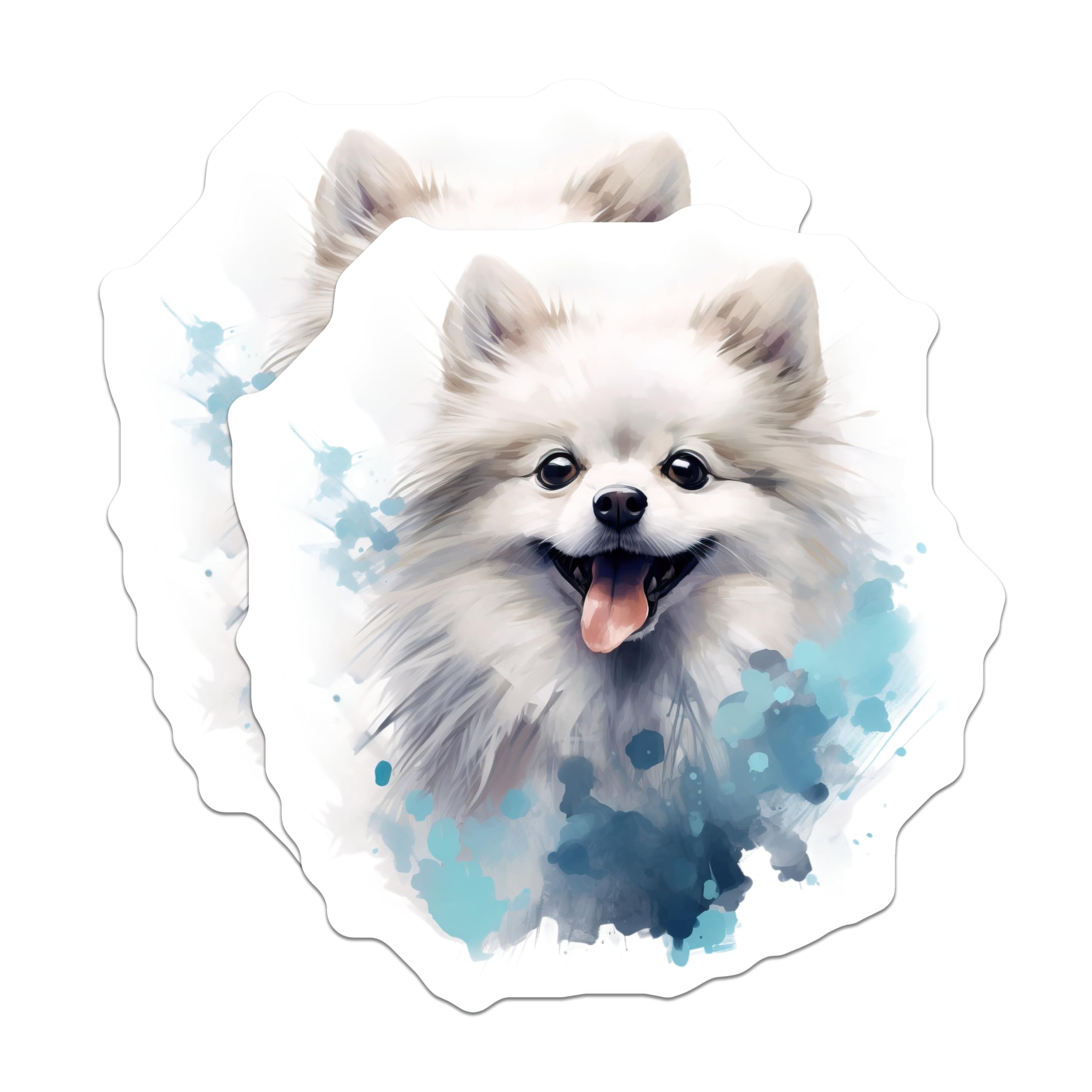 (2 Pack) Pomeranian Dog Magnets - Cute Pet Lover Decor - White Pom Animal Art Refrigerator Magnets - 5 Inches On Longest Side - Thick Durable Magnet - Made in USA - MAG25133
