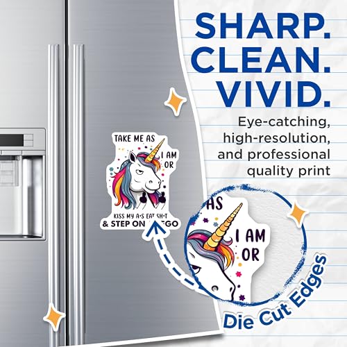 (2 Pack) Take Me As I Am Unicorn Magnets - Funny Unicorn Quote - Rainbow Unicorn Art - 5" On Longest Side - for Cars, Fridges, Toolboxes - Made in USA - MAG7798