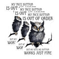 (3 Pack) Owl Decals - Funny Saying - Bite Me Button Sticker - 3 Inches On Longest Side - Easy Peel & Apply - Made in USA - 3MCS6493