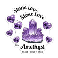 (2 Pack) Stone Love Amethyst Stickers - Crystal Healing - Spiritual Wellness Decal - 5" On Longest Side - Sticks to Smooth Flat Surfaces - Made in USA - BMCS6569