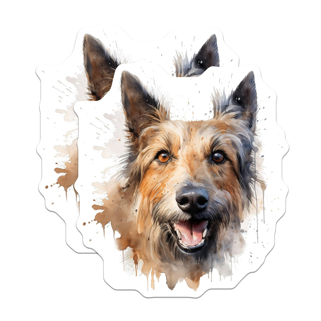 (2 Pack) Watercolor Dog Magnets - Happy Canine Art - Pet Lover Fridge Decor - 5 Inches On Longest Side - Thick Durable Magnet - Made in USA - MAG23723