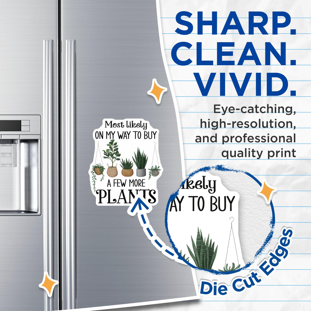 (2 Pack) Plant Lover Magnets - Funny Plant Quote - Houseplant Decor - 5" On Longest Side - Premium Magnet - for Cars, Refrigerators, Toolboxes, Lockers - Made in USA - MAG17254