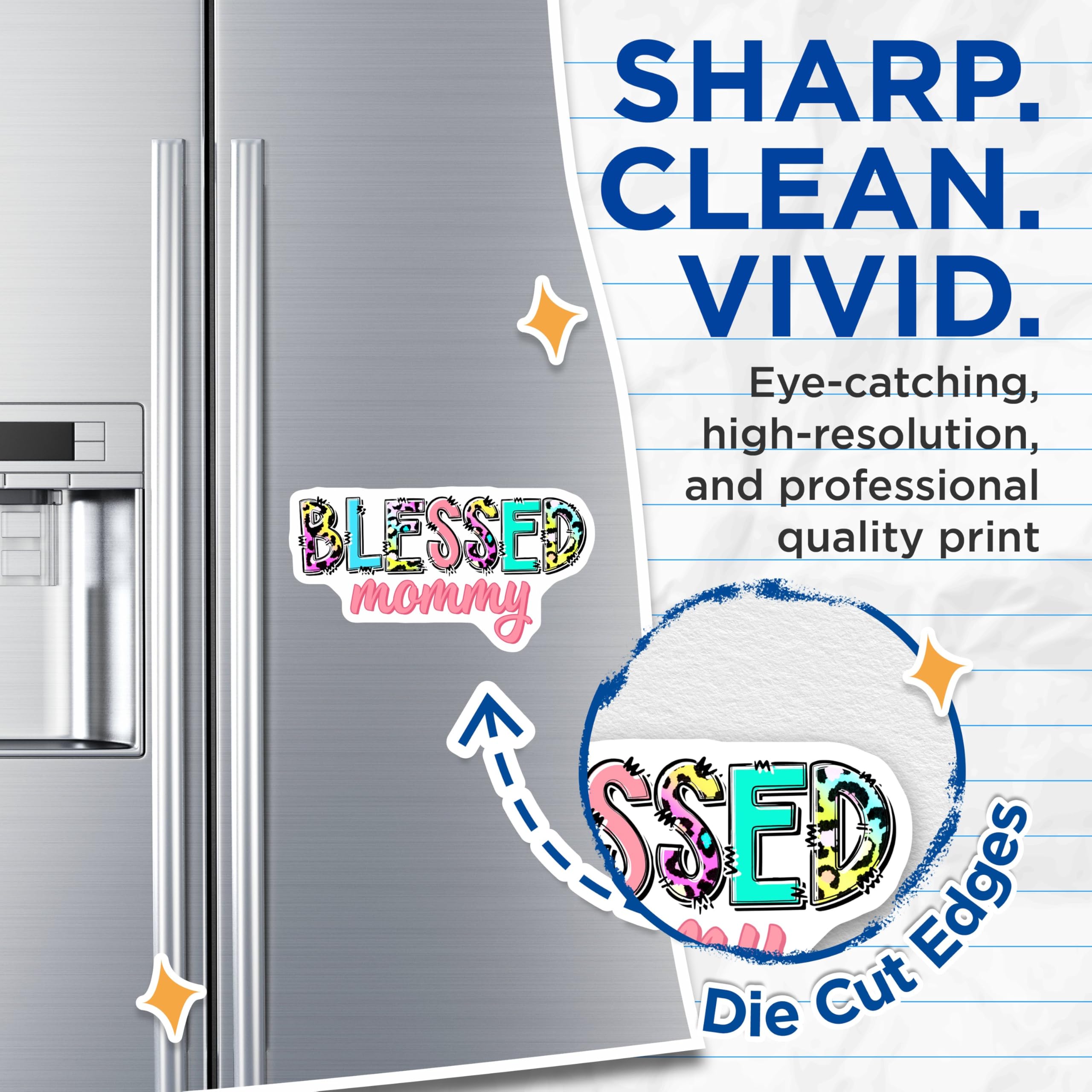 (2 Pack) Blessed Mommy Magnets - Mother's Day Fridge Decor - 5" On Longest Side - for Cars, Fridges, Toolboxes - Made in USA - MAG7707