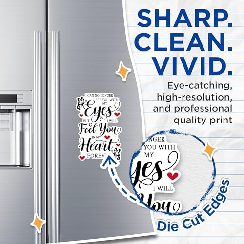 (2 Pack) Inspirational Quote Magnets - Feel You in My Heart Magnets - Butterfly Heart Magnets- 5" On Longest Side - for Fridges, Toolboxes, Cars - Made in USA - MAG2976