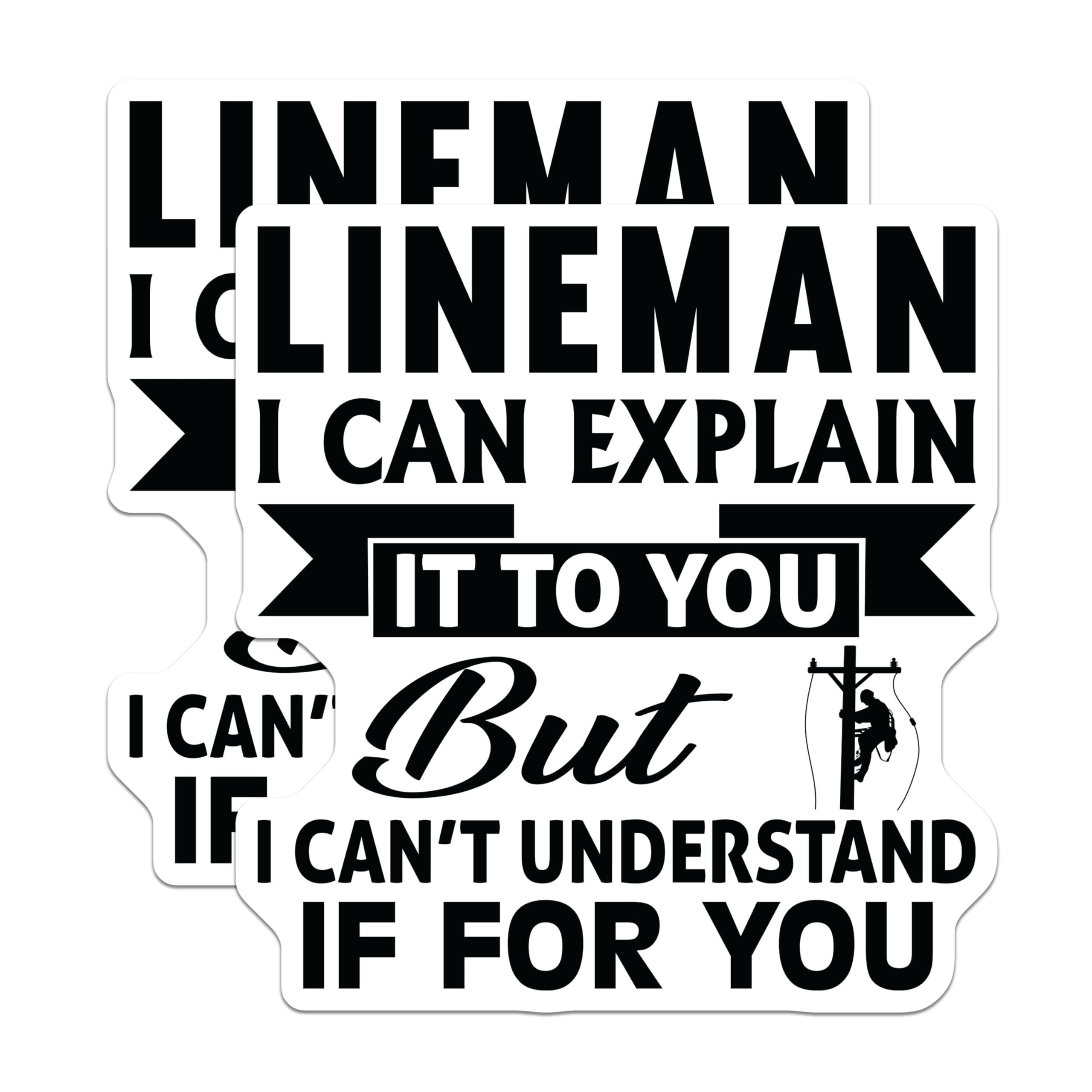(2 Pack) Lineman Magnets - Funny Electrician Humor Quote - Power Utility Worker Appreciation Decor - Tradesman Fridge Art - 5 Inches On Longest Side - Thick Durable Magnet - Made in USA - MAG22127