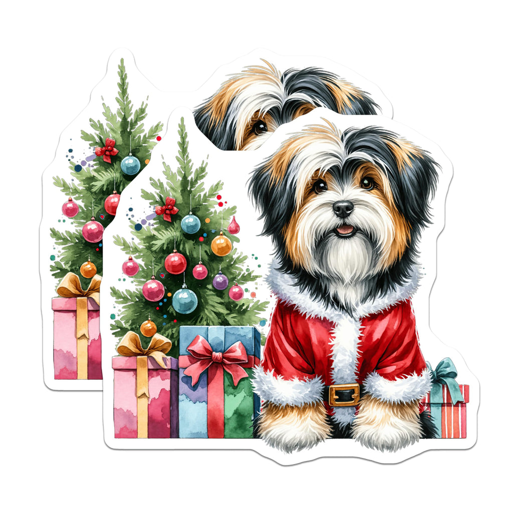 (2 Pack) Adorable Santa Havanese Dog Magnets - Merry Christmas Pet Puppy - Festive Holiday Refrigerator Accessory - 5 Inches On Longest Side - Thick Durable Magnet - Made in USA - MAG24585
