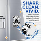 (2 Pack) Funny Gas Mask Magnets - My Farts Hospitalize Small Children - Humorous Gas Mask - Decorative Refrigerator Magnets - 5" On Longest Side - for Cars, Fridges, Toolboxes - Made in USA - MAG5603