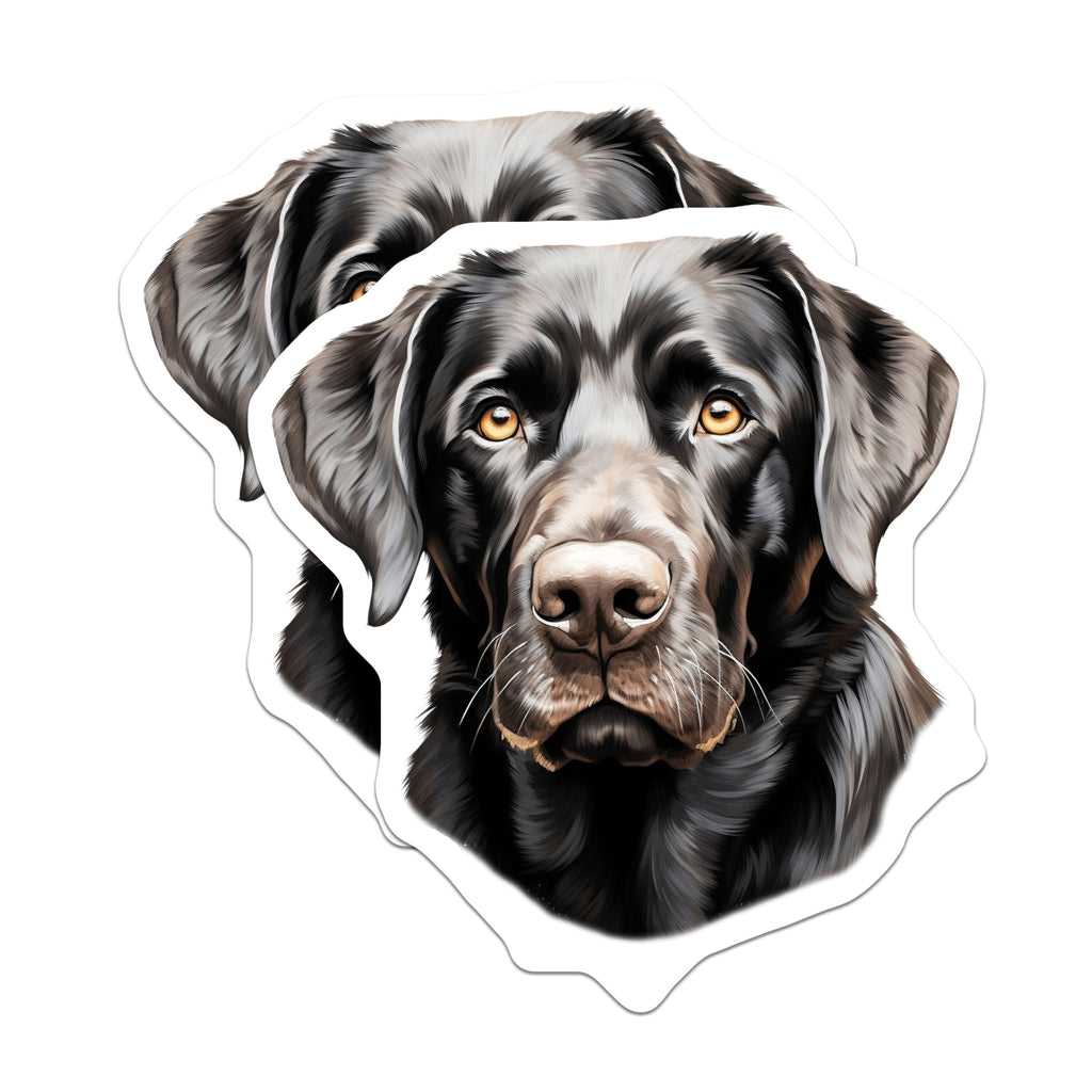 (2 Pack) Black Labrador Magnets - Realistic Dog Art - Pet Lover Refrigerator Decor - Canine Buddy Accessory - 5 Inches On Longest Side - Thick Durable Magnet - Made in USA - MAG26123