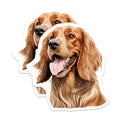 (2 Pack) Red Cocker Spaniel Dog Magnets - Joyful Canine Pet Illustration - Home Office Refrigerator Accent - 5 Inches On Longest Side - Thick Durable Magnet - Made in USA - MAG24342