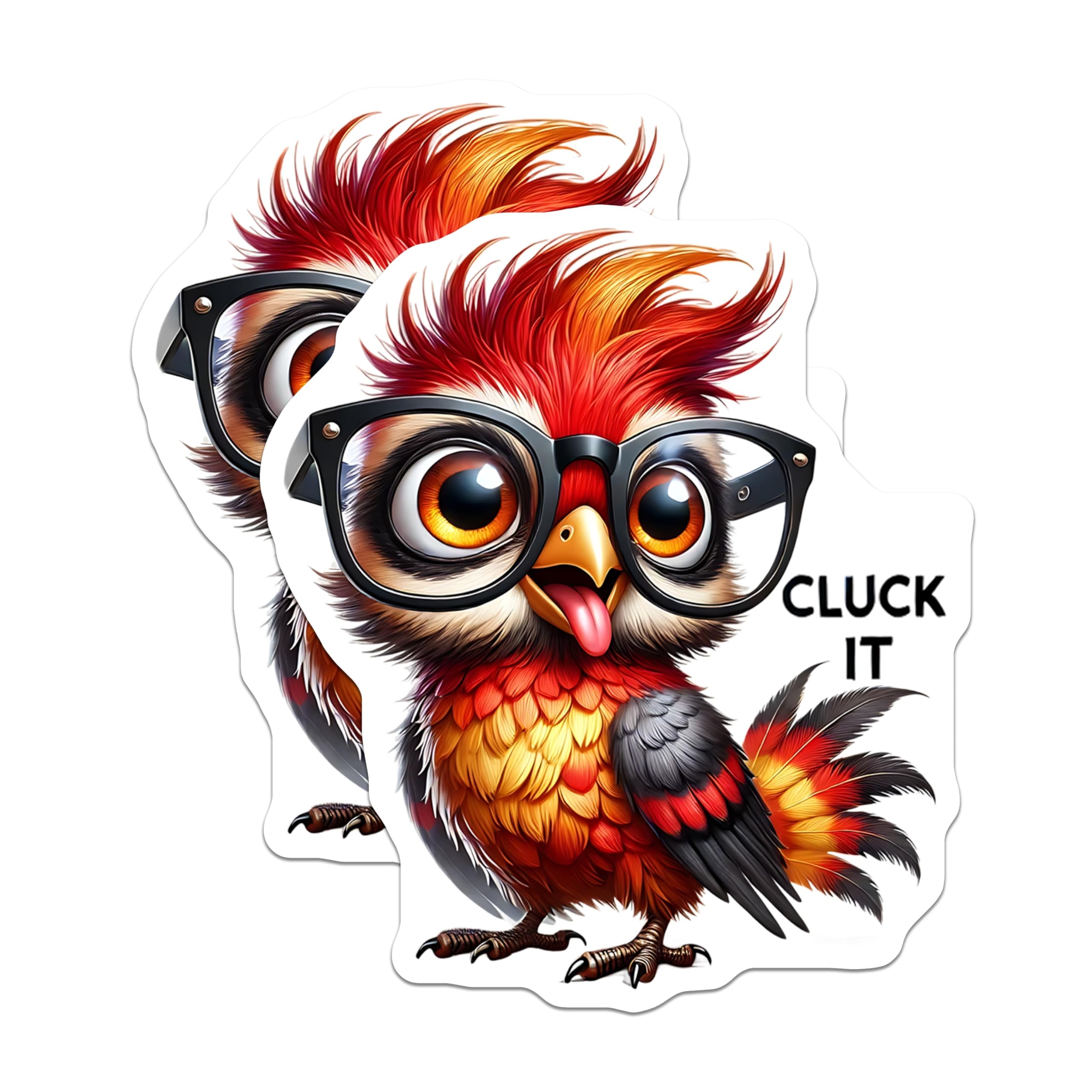 (2 Pack) Chicken Magnets - Funny Cluck It Magnet - Quirky Fridge Magnets - 5" On Longest Side - Premium Magnet - for Cars, Refrigerators, Toolboxes, Lockers - Made in USA - MAG15741
