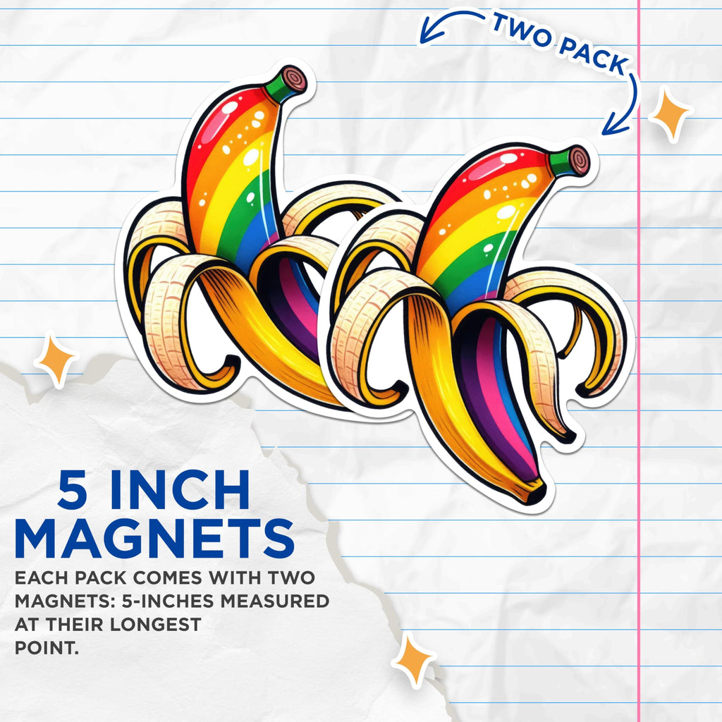 (2 Pack) Baa LGBTQ Magnets - Rainbow Flavored Baa Magnet - 5 Inches On Longest Side - Premium Magnet - for Cars, Refrigerators, Toolboxes - Made in USA - MAG2129