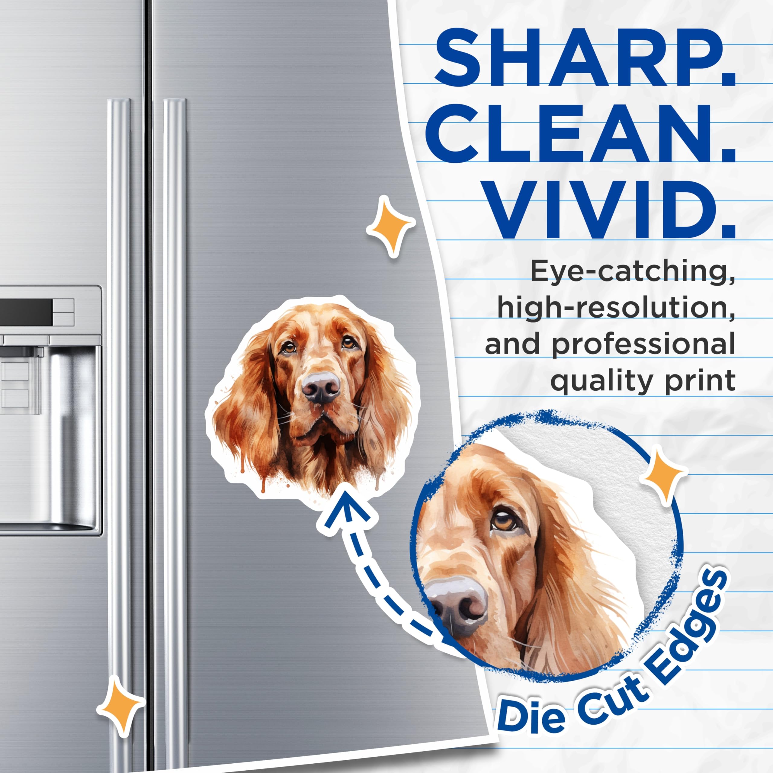 (2 Pack) Cocker Spaniel Magnets - Watercolor Dog Art - Pet Owner Decor - Spaniel Lover Gifts - 5 Inches On Longest Side - Thick Durable Magnet - Made in USA - MAG30679