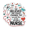 (2 Pack) She Believed She Could Magnets - Inspirational Nurse Decor - Motivational Nursing Quote - 5" On Longest Side - for Cars, Fridges, Toolboxes - Made in USA - MAG6699