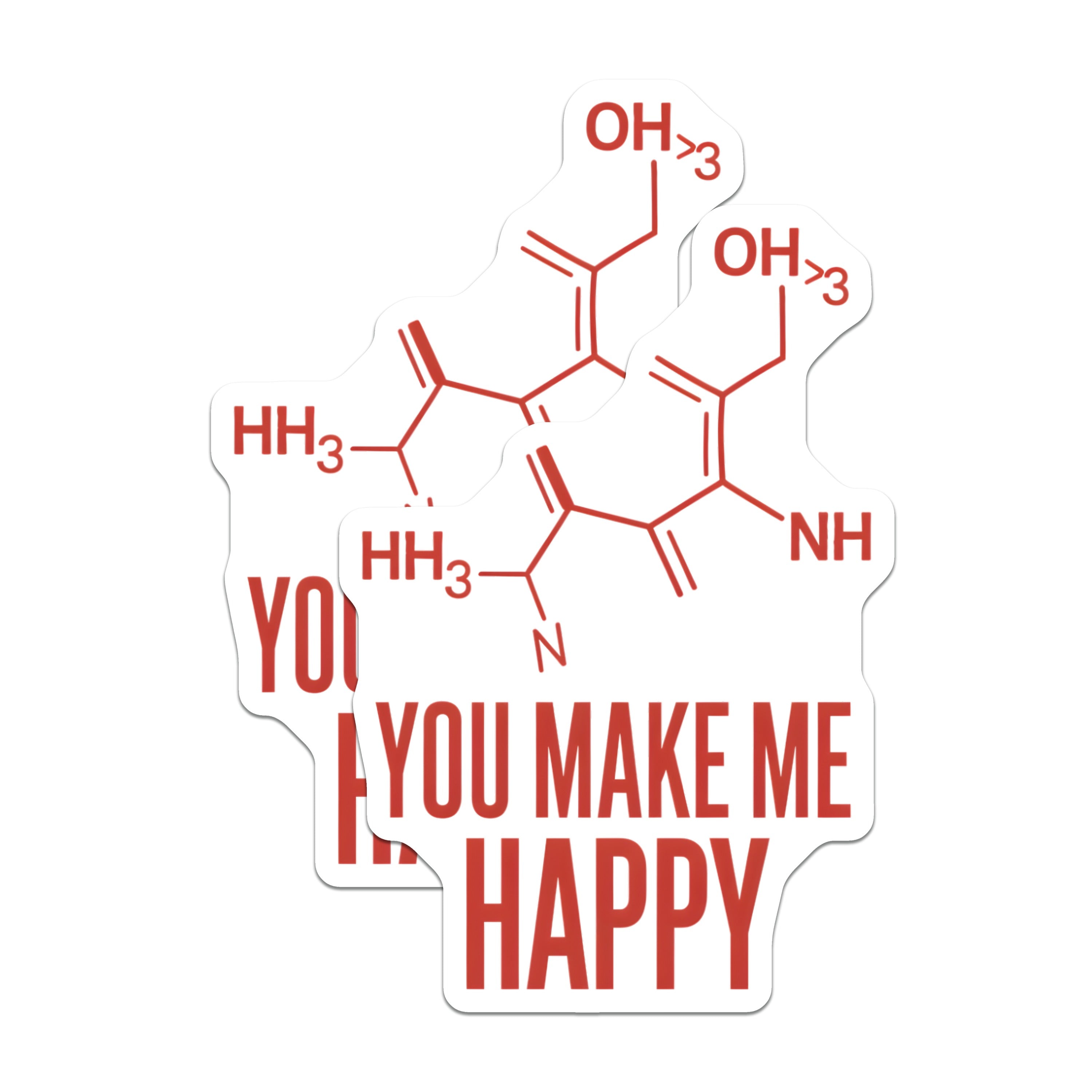 (2 Pack) Serotonin Molecule Magnets - You Make Me Happy - Funny Chemistry Science Decor - 5 Inches On Longest Side - Thick Durable Magnet - Made in USA - MAG36739