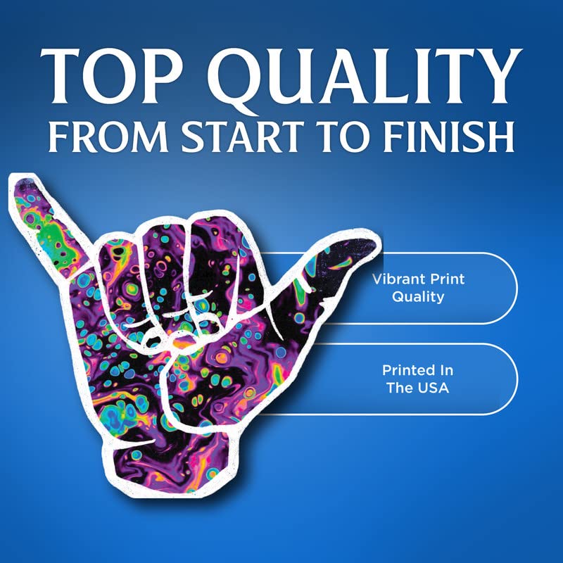Shaka Hang Loose Sticker - (3 Pack) Galaxy Hang Loose Brudda - Cool Aloha Automotive Decal - 4 Inch - FBABMCS003