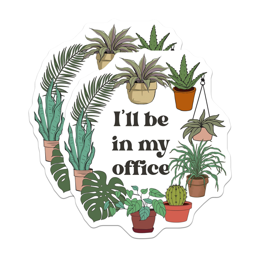(2 Pack) Plant Office Magnets - Home Office Decor - Botanical Illustration Magnet - 5" On Longest Side - Premium Magnet - for Cars, Refrigerators, Toolboxes, Lockers - Made in USA - MAG17706