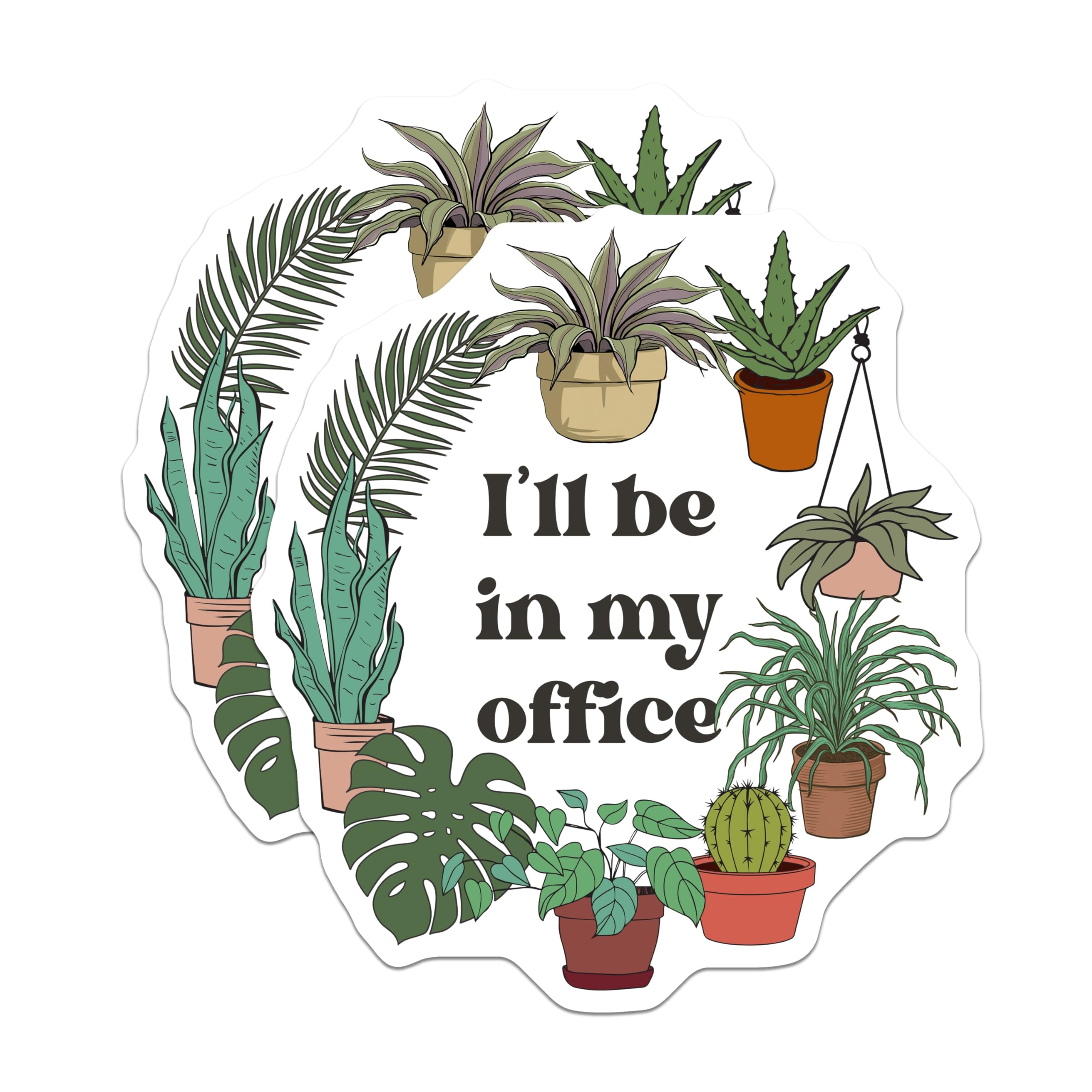 (2 Pack) Plant Office Magnets - Home Office Decor - Botanical Illustration Magnet - 5" On Longest Side - Premium Magnet - for Cars, Refrigerators, Toolboxes, Lockers - Made in USA - MAG17706