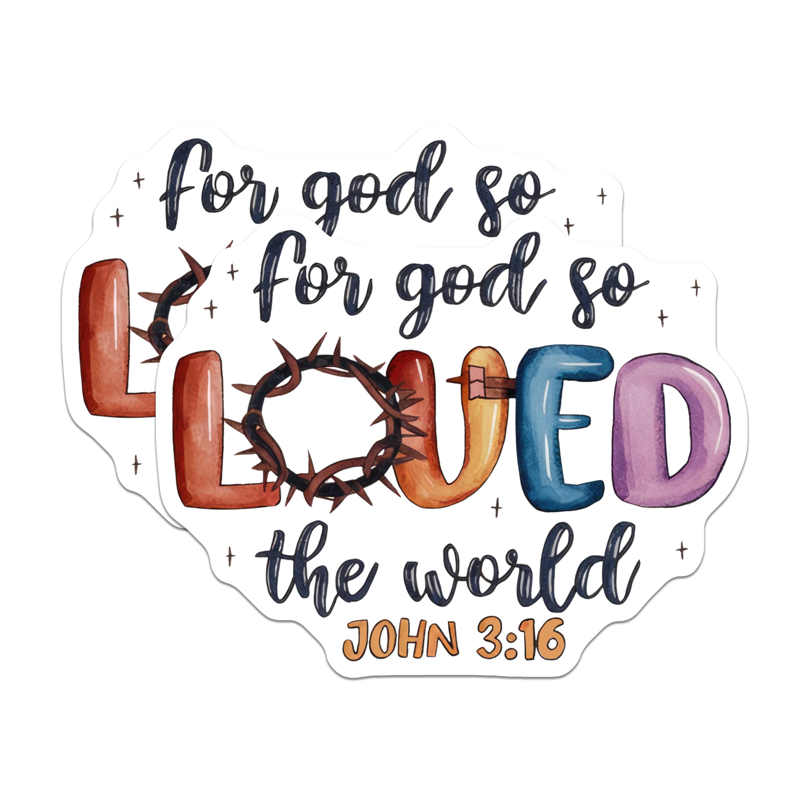 (2 Pack) John 3:16 Magnets - for God So Loved The World Scripture Decor - Christian Faith Refrigerator Magnets - 5 Inches On Longest Side - Thick Durable Magnet - Made in USA - MAG29866
