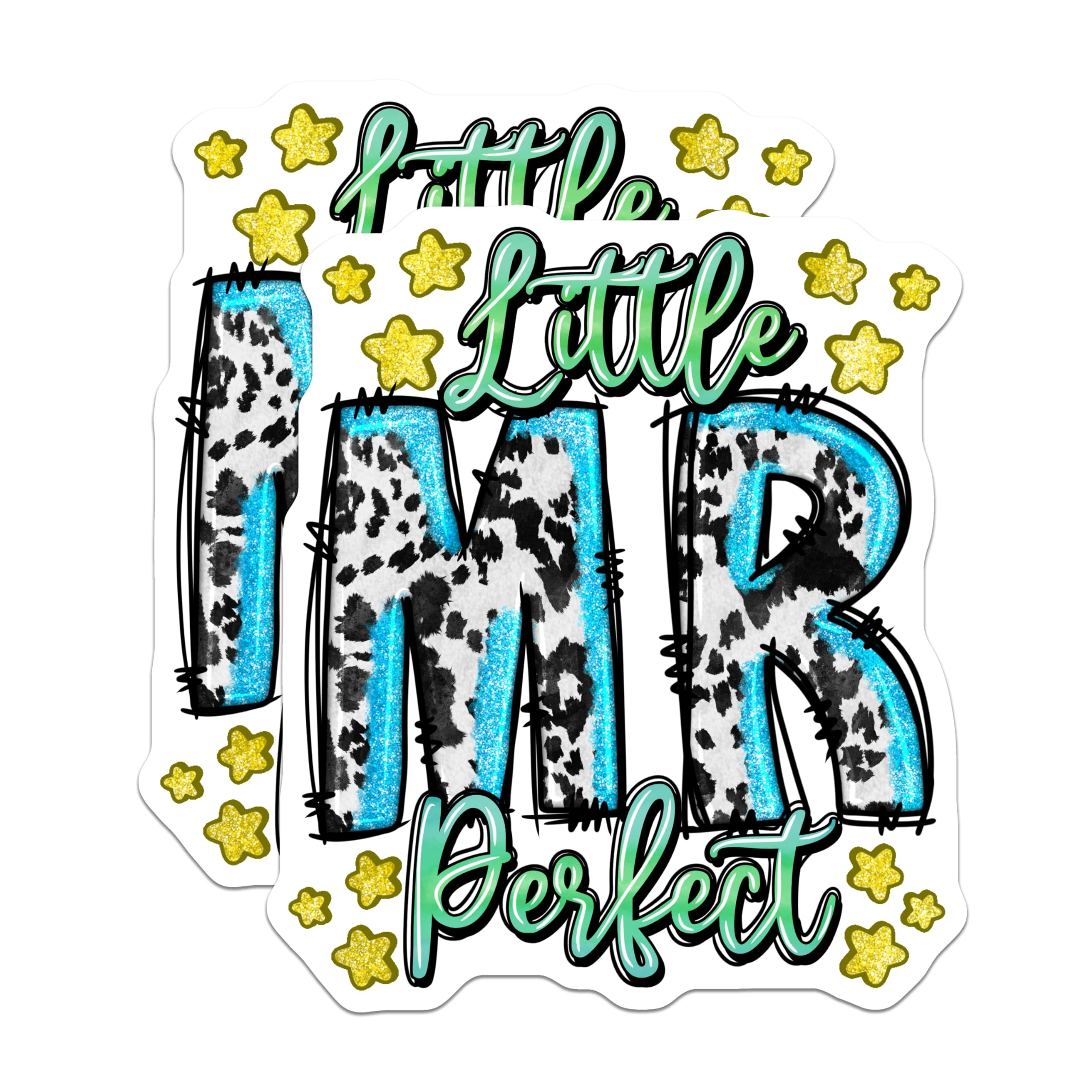(2 Pack) Little MR Perfect Magnets - Boy Mom Fridge Decor - Western Baby Theme - New Baby Celebration - 5 Inches On Longest Side - Thick Durable Magnet - Made in USA - MAG26162