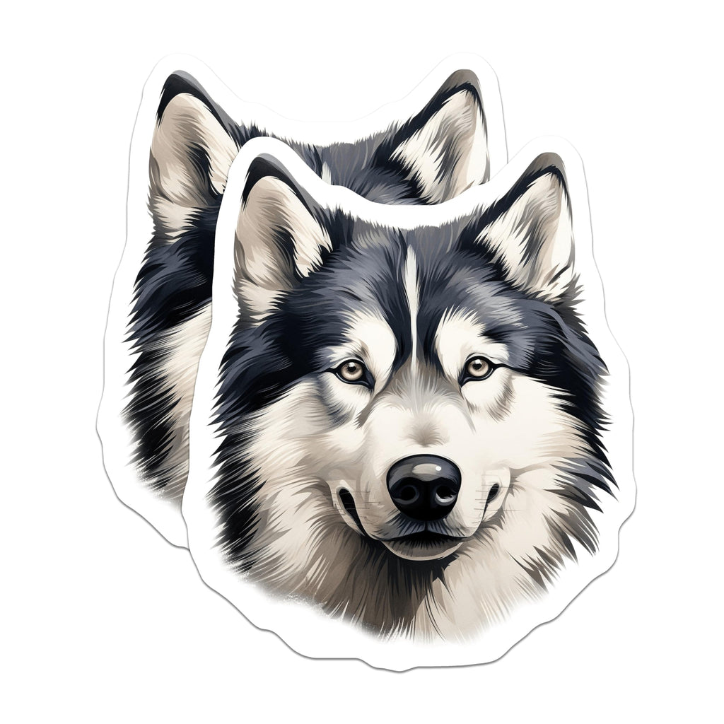 (2 Pack) Husky Magnets - Siberian Husky Decor - Dog Breed Art - Pet Lover Fridge Magnet - 5 Inches On Longest Side - Thick Durable Magnet - Made in USA - MAG27809