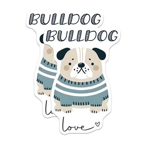 (2 Pack) Bulldog Magnets - Cute Dog Lover Decor - Animal Themed Magnets - Kids Room Decoration - 5" On Longest Side - for Cars, Fridges, Toolboxes - Made in USA - MAG7294