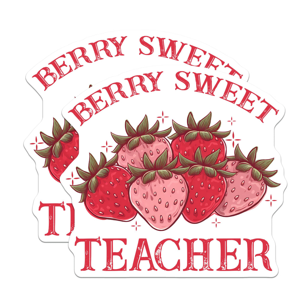 (2 Pack) Teacher Appreciation Magnets - Berry Sweet Teacher - Classroom Decor - 5" On Longest Side - for Cars, Fridges, Toolboxes - Made in USA - MAG7659