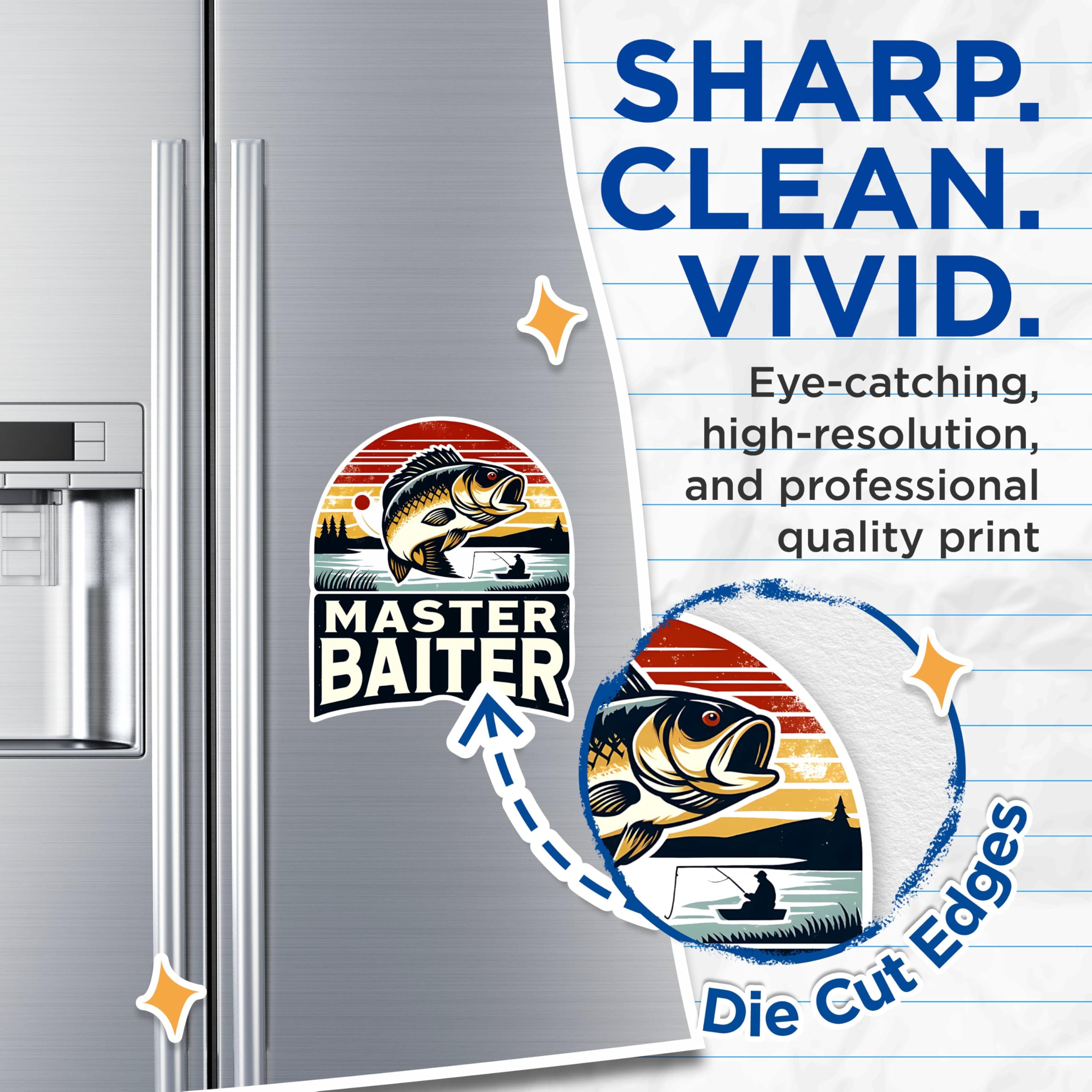 (2 Pack) Master Baiter Magnets - Fishing Humor Magnets - Funny Fisherman Decor Magnets - Angler Joke Magnets- 5" On Longest Side - for Fridges, Toolboxes, Cars - Made in USA - MAG2612