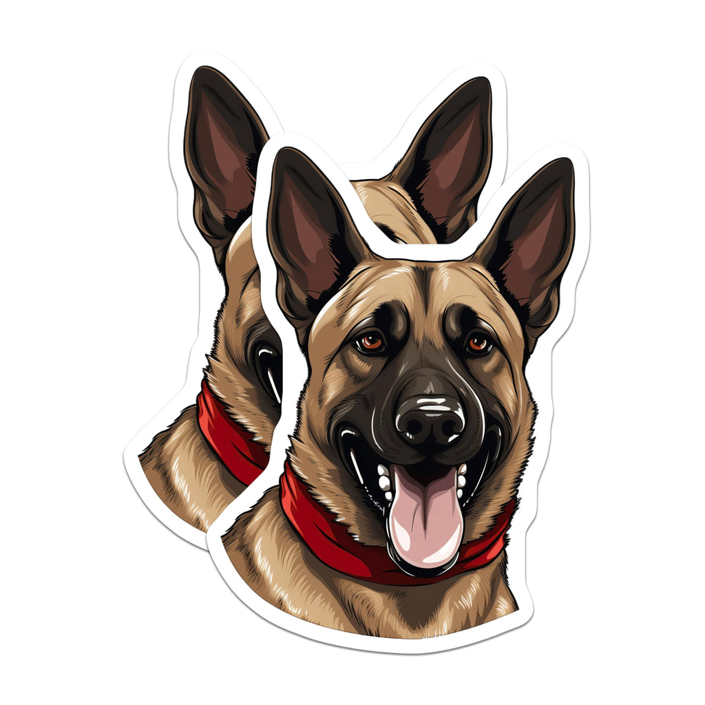 (2 Pack) German Shepherd Magnets - Happy Dog Lover Decor - Dog Mom Dad Kitchen Fridge Accent - K9 Enthusiast - 5 Inches On Longest Side - Thick Durable Magnet - Made in USA - MAG27865
