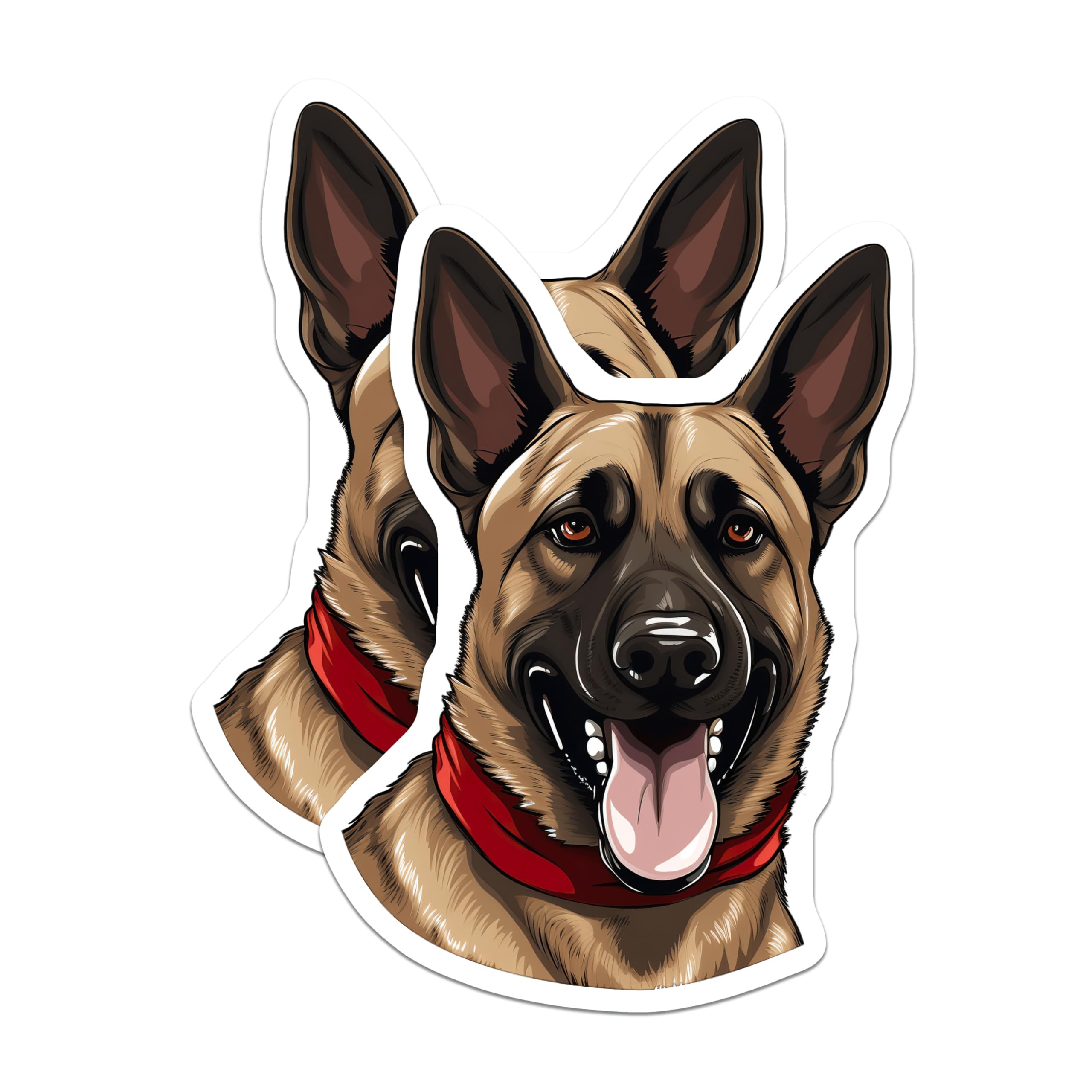 (2 Pack) German Shepherd Magnets - Happy Dog Lover Decor - Dog Mom Dad Kitchen Fridge Accent - K9 Enthusiast - 5 Inches On Longest Side - Thick Durable Magnet - Made in USA - MAG27865