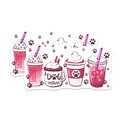 (2 Pack) Dog Coffee Drinks Magnets - Cute Pet Lover Beverage Art - Dog Mom Fridge Decor - 5 Inches On Longest Side - Thick Durable Magnet - Made in USA - MAG23517