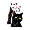 (2 Pack) Cat Attitude Stickers - Funny Animal Decal - Sarcastic Cat Quote - 5" On Longest Side - Sticks to Smooth Flat Surfaces - Made in USA - BMCS7828