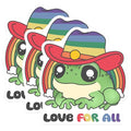 (3 Pack) Frog Laptop Decals - Rainbow Cowboy Hat Stickers - Love for All Decal- 3 Inches On Longest Side - Easy Peel & Apply - Made in USA - 3MCS5964